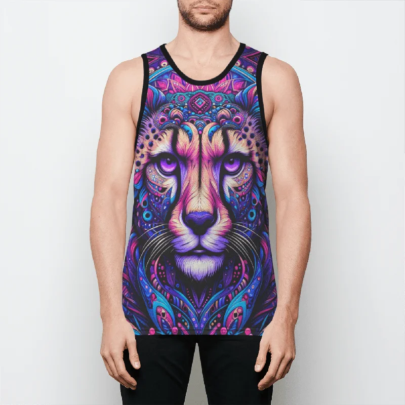 Spirit Cheetah Mens Binded Tank Top