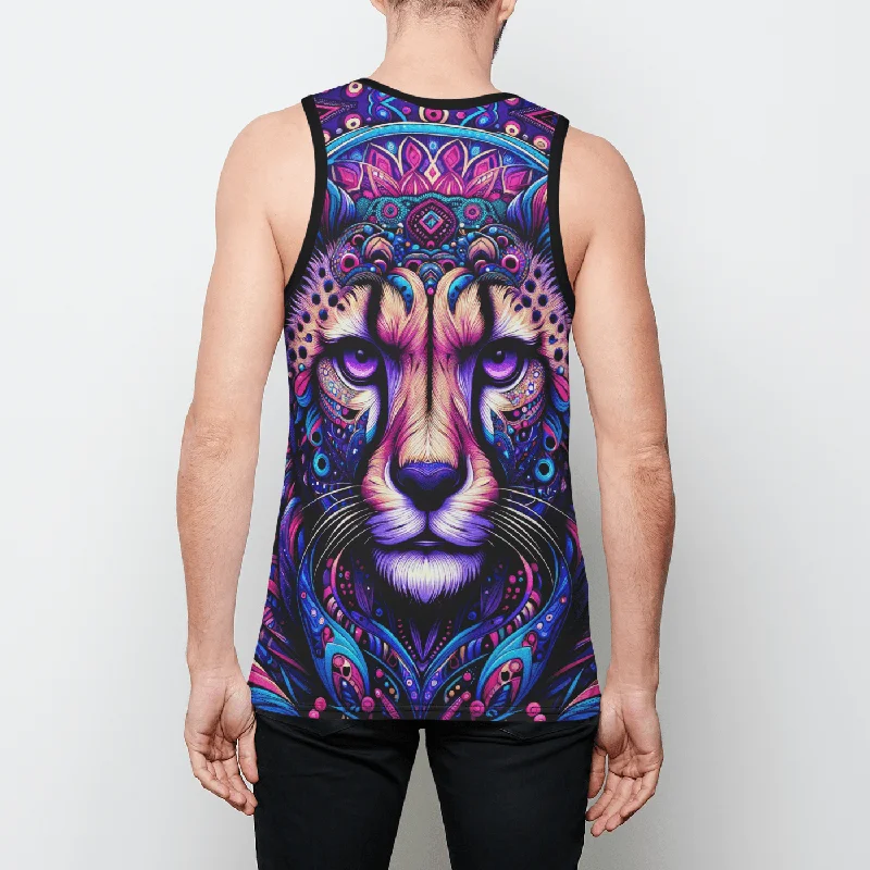 Spirit Cheetah Mens Binded Tank Top