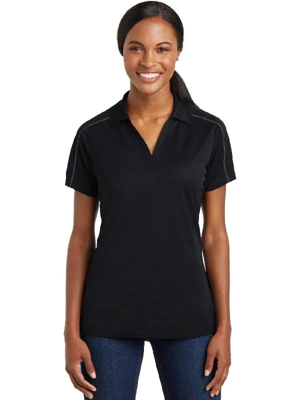 Sport-Tek Ladies Micropique Sport-Wick Piped Polo