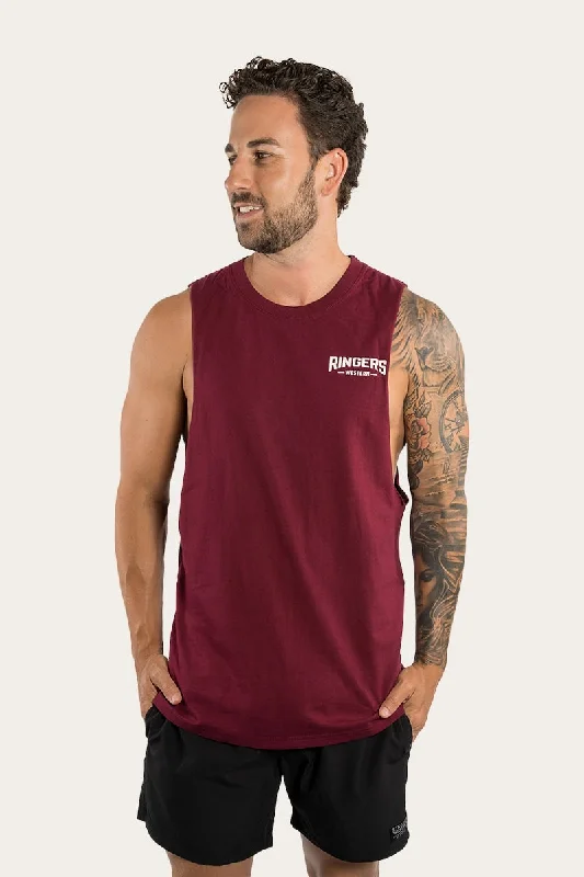 Squadron Mens Muscle Tank - Burgundy