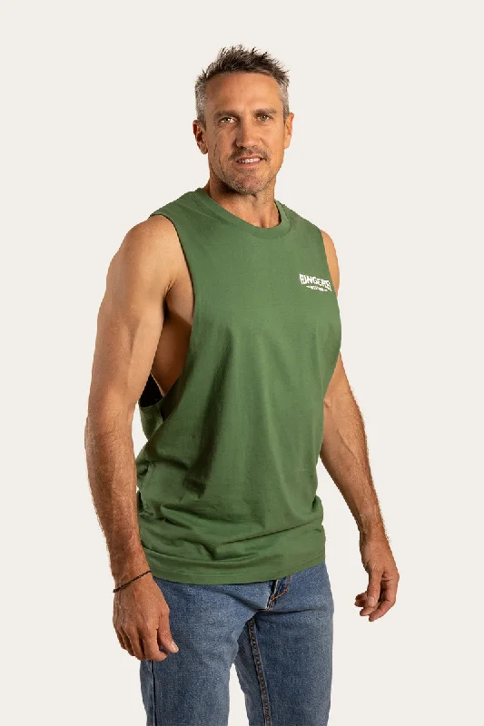 Squadron Mens Muscle Tank - Cactus Green