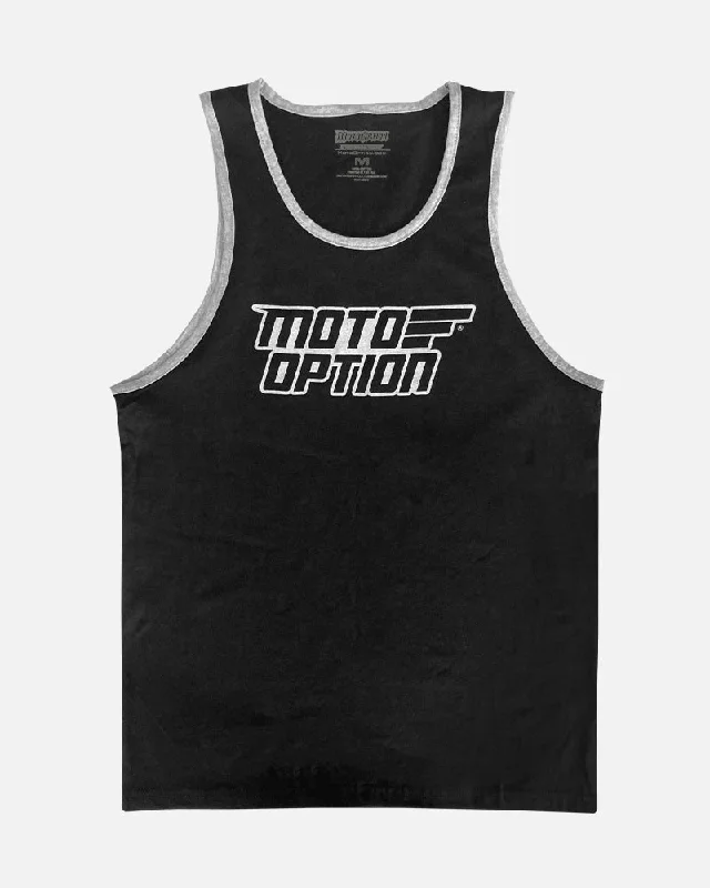 MENS STACKED TANK - BLACK