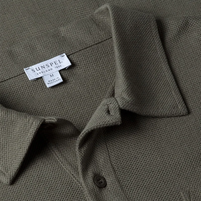 Sunspel Riviera Polo Shirt Khaki