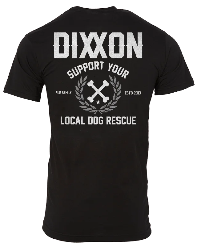 Support Your Local Dog Rescue T-Shirt - Black