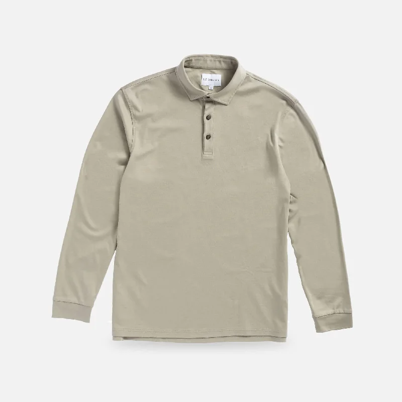 The Tan Arlon Knit Long Sleeve Custom Polo