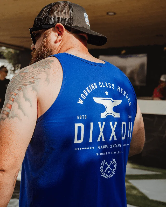 White Tradition Badge Tank - Royal Blue