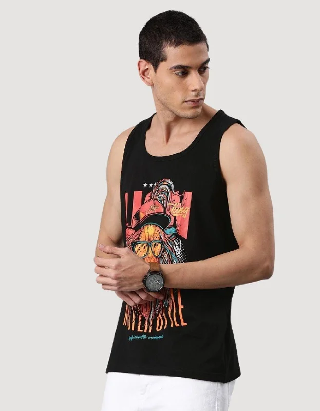 Black Lion King Gym Vest