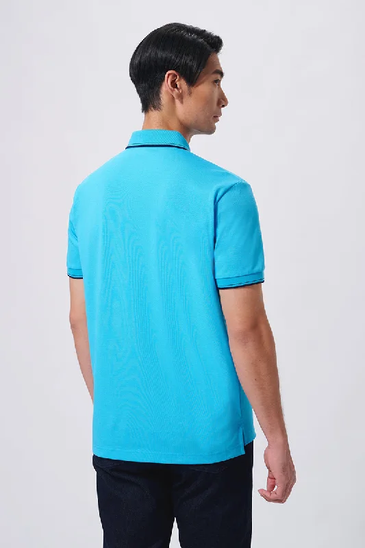 VISDRY™ Pique Tipped Polo | Blue P306UZ