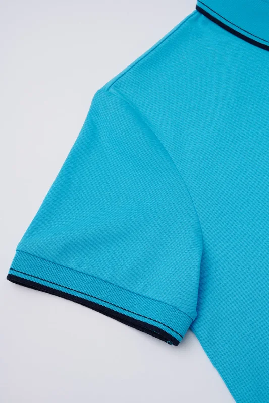 VISDRY™ Pique Tipped Polo | Blue P306UZ