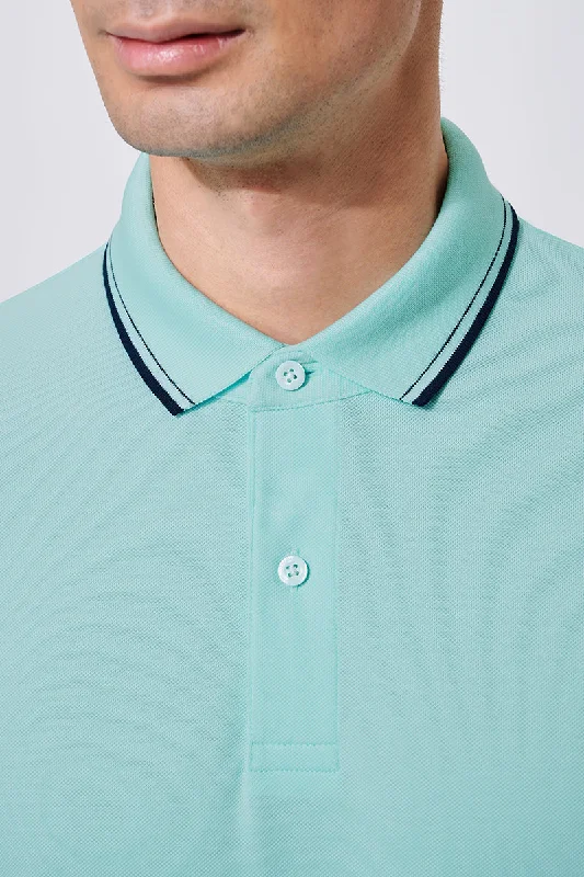 VISDRY™ Pique Tipped Polo | Mint P317UZ