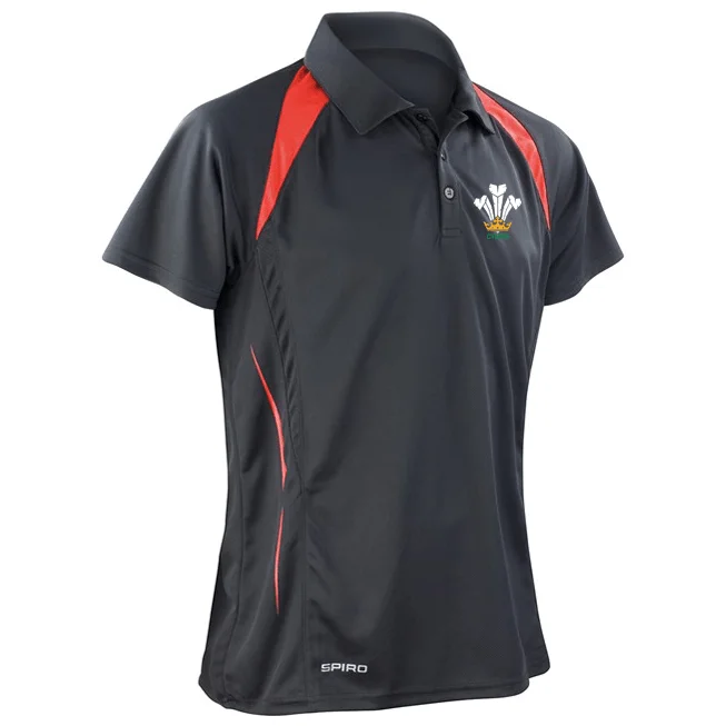 Welsh Cymru Feathers Polo Shirt - Spiro Cool Dry®