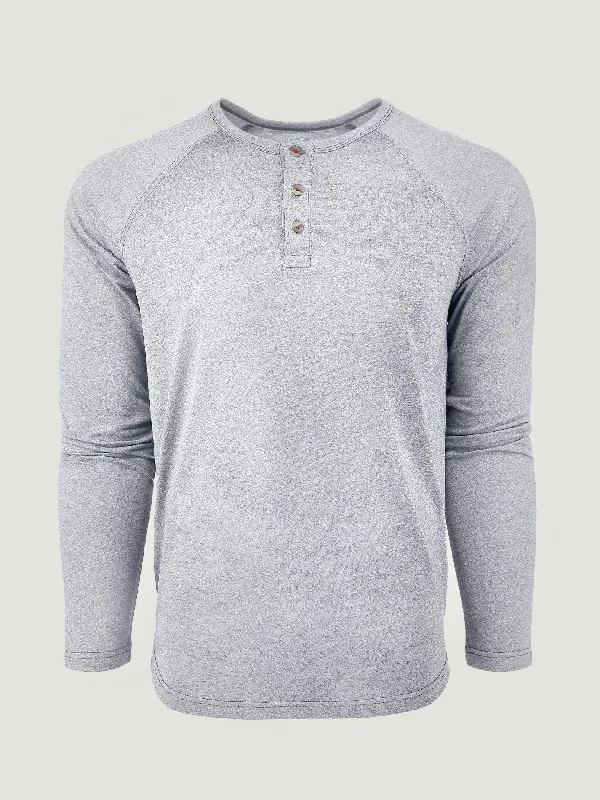 Vintage White Slim Fit Long Sleeve Henley