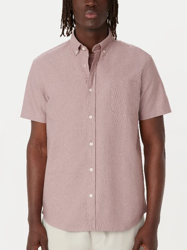 The Jasper Short Sleeve Oxford Shirt in Mauve Mist