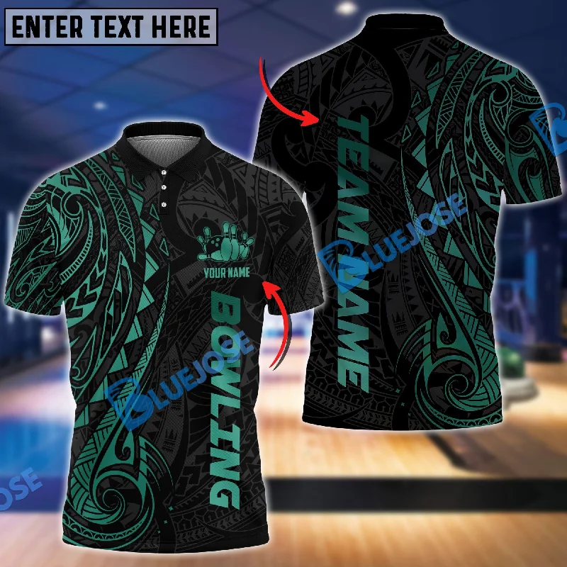 BlueJose Bowling And Pins Maori Customized Name 3D Shirt (4 Colors)