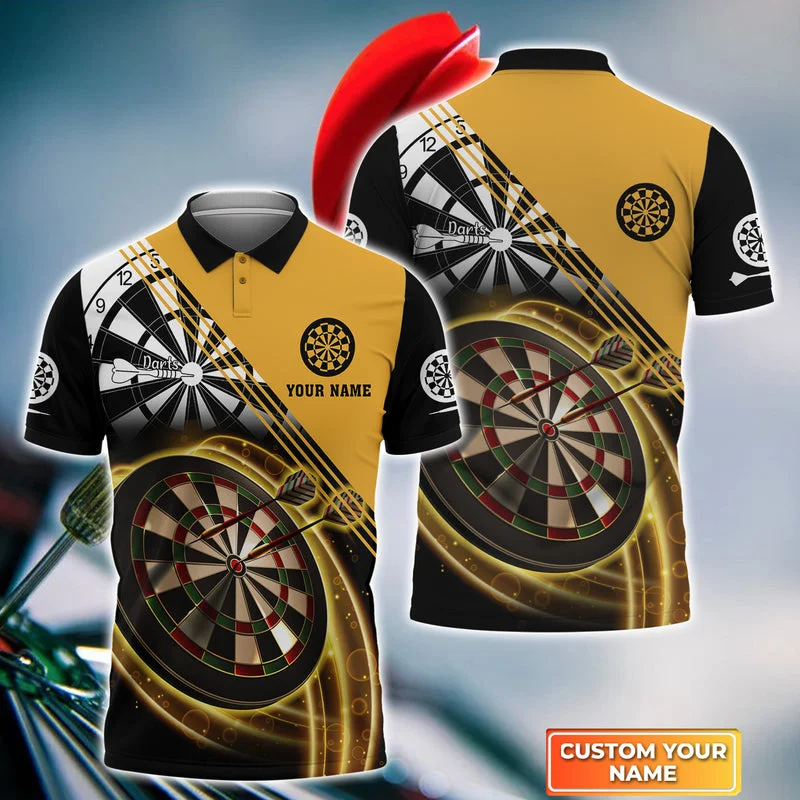 BlueJose Darts Gold Personalized Name 3D Shirt