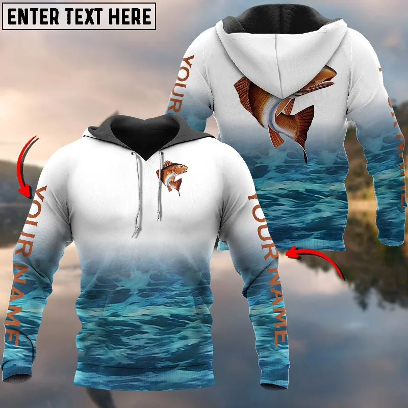 BlueJose Personalized Redfish Fishing 3D Hoodie