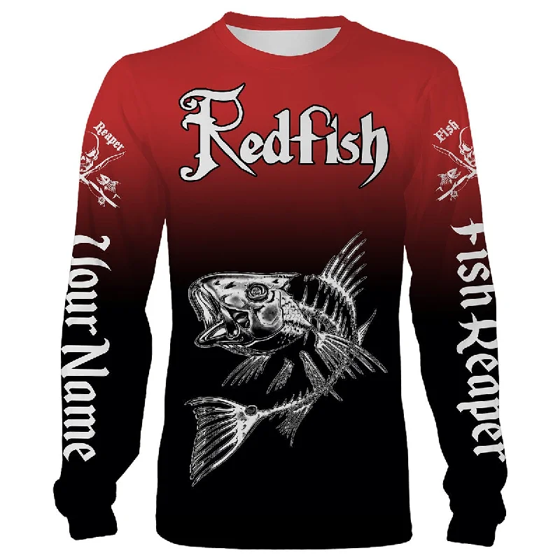 BlueJose Redfish Puppy Drum Fishing Custom Name 3D Shirts