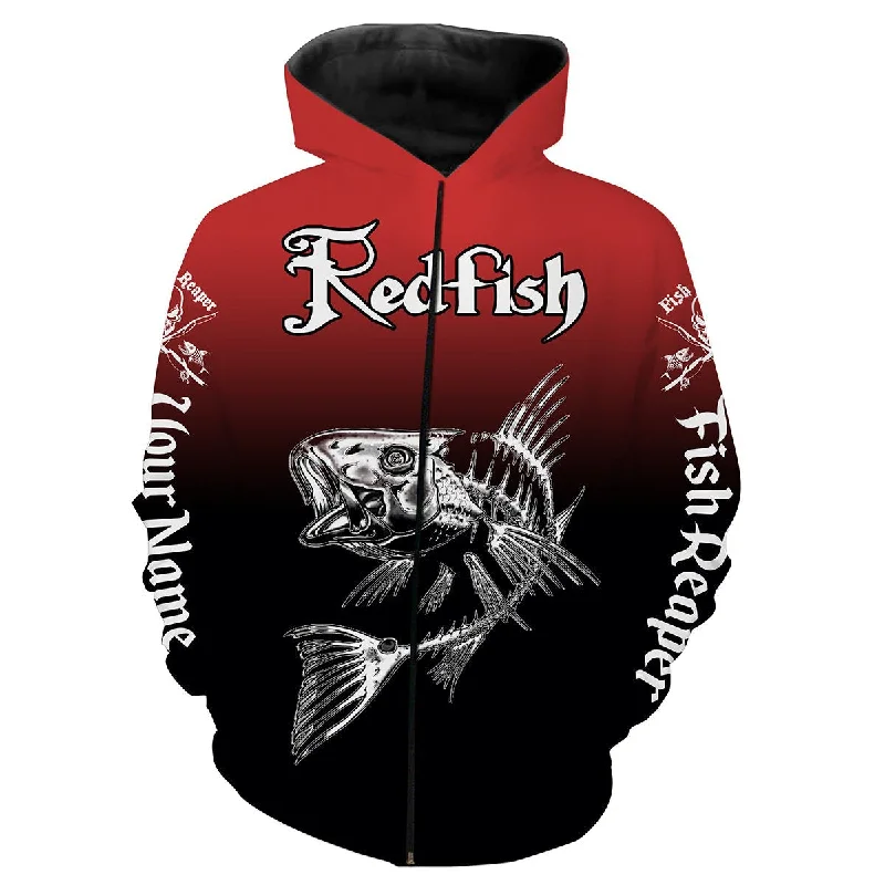 BlueJose Redfish Puppy Drum Fishing Custom Name 3D Shirts