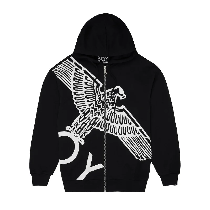 BOY WINGSPAN ZIP HOODIE - BLACK/WHITE