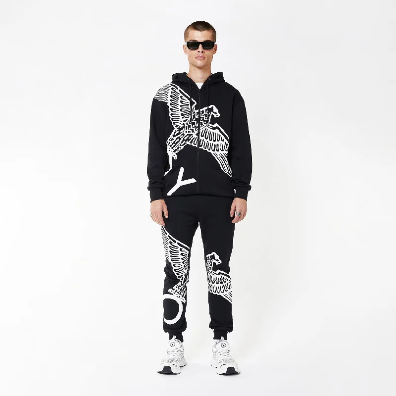 BOY WINGSPAN ZIP HOODIE - BLACK/WHITE