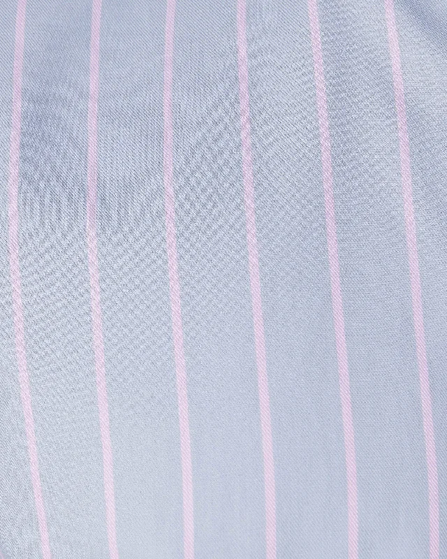 Pink & Grey Twill Striped Shirt