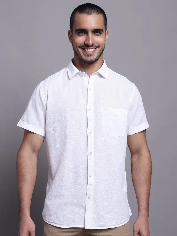 Cantabil Men White Casual Shirt