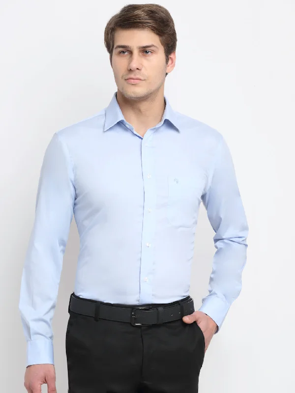 Cantabil Men's Sky Blue Shirt