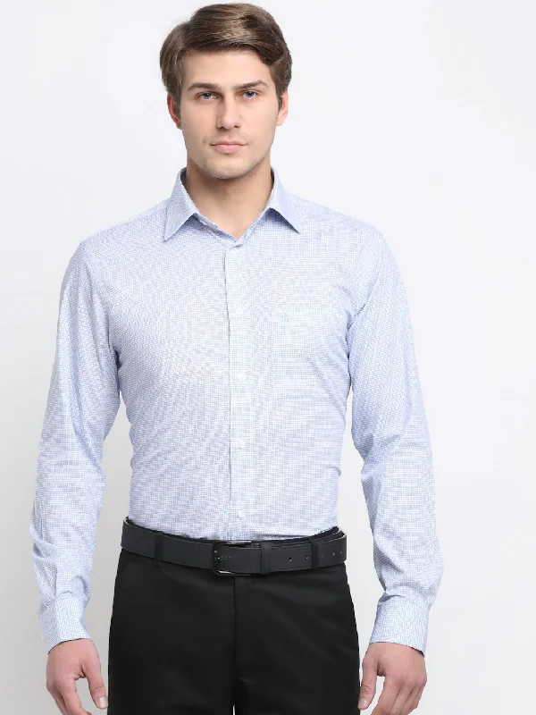 Cantabil Sky Blue Printed Shirt