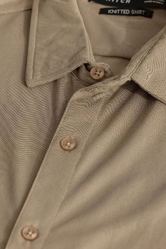 Carmine Light Brown Knitted Shirt