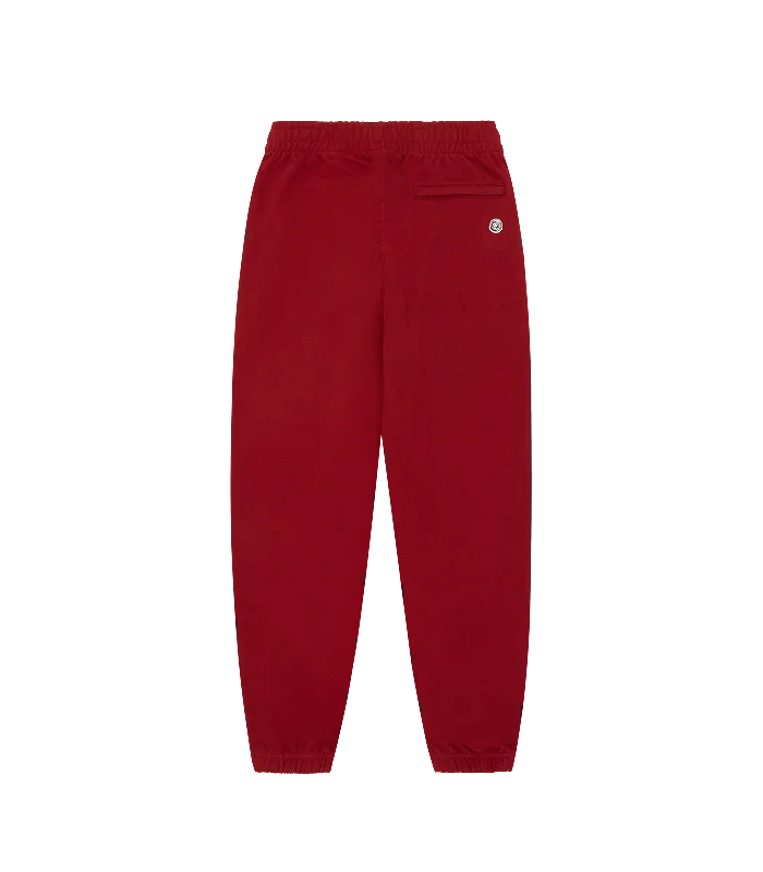 COLLEGIATE CHENILLE PATCH SWEATPANTS - RED