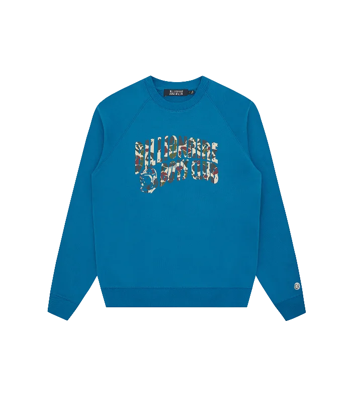 DUCK CAMO ARCH LOGO CREWNECK - BLUE