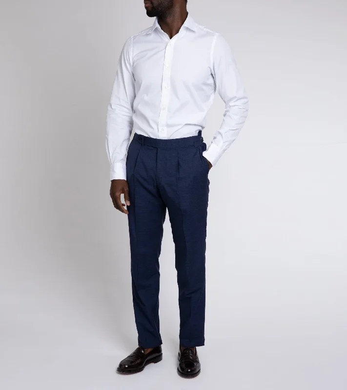 Finamore Gaeta Classic Cotton Luigi Sport Shirt: Fine Oxford White