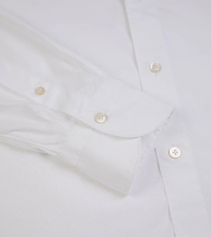 Finamore Gaeta Classic Cotton Luigi Sport Shirt: Fine Oxford White