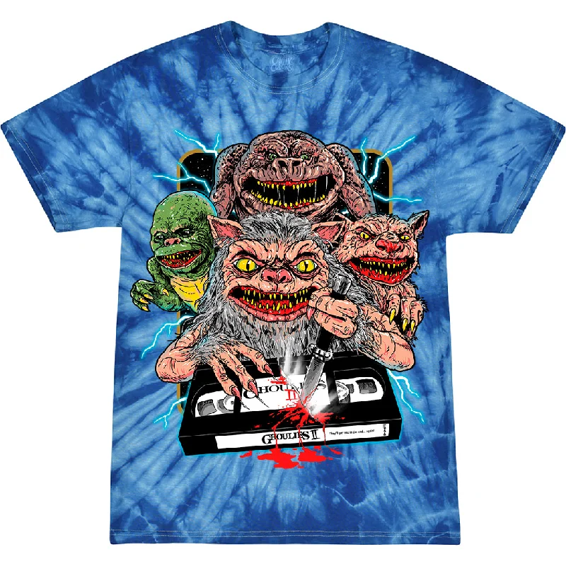 GHOULIES II: VHS HORROR - TIE-DYE T-SHIRT (GOO BLUE TIE DYE)