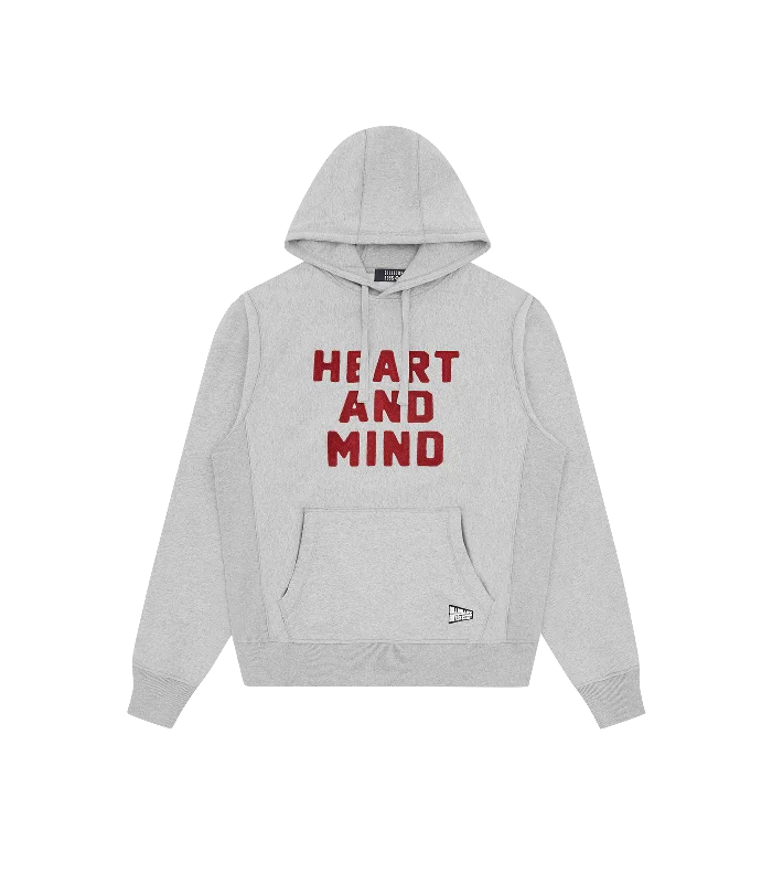 HEART AND MIND POPOVER HOOD - HEATHER GREY