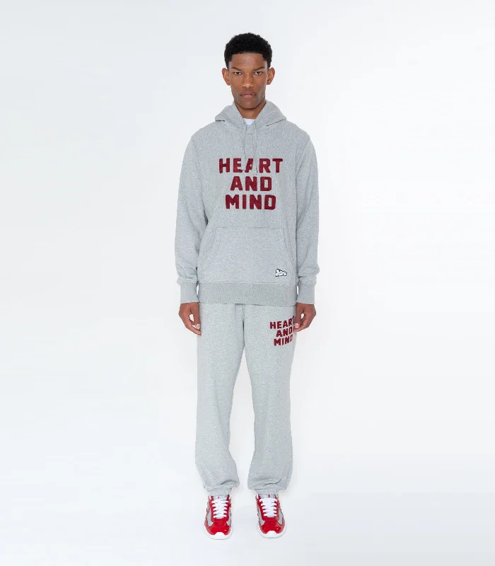 HEART AND MIND POPOVER HOOD - HEATHER GREY