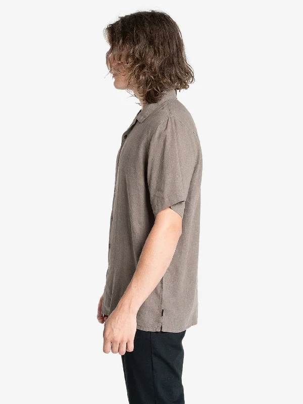 Hemp Minimal Thrills Bowling Shirt - Light Canteen