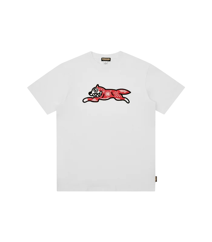 KIRIGAMI FLOCK RUNNING DOG T-SHIRT - OFF WHITE