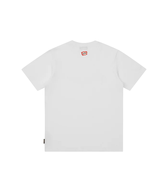 KIRIGAMI FLOCK RUNNING DOG T-SHIRT - OFF WHITE