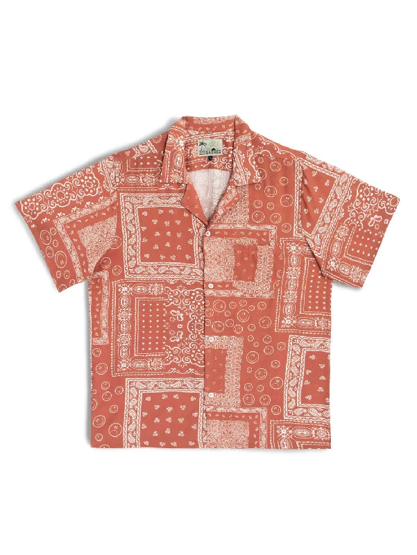 Terracotta Bandana Camp Shirt - Orange