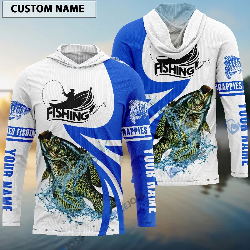 Bluejose Crappie Fishing Personalized White Blue Crappie Fishing 3D Shirt