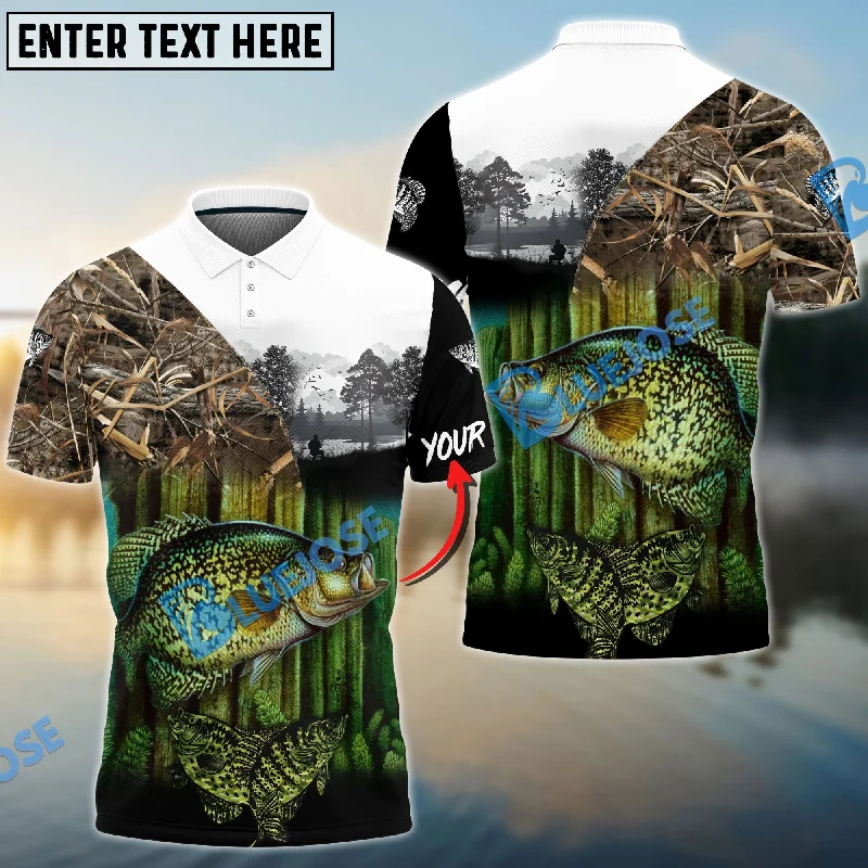 Bluejose Crappie Fishing Camo Freshwater Fish Customize Name 3D Shirts