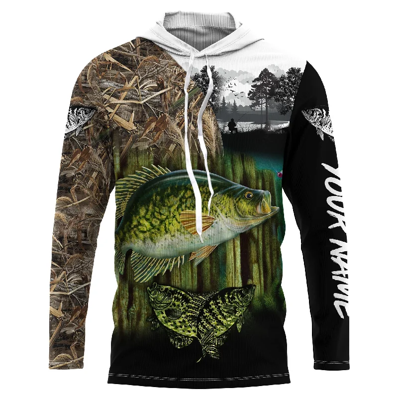 Bluejose Crappie Fishing Camo Freshwater Fish Customize Name 3D Shirts