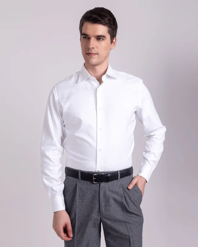 Monti Diagonal White Twill Shirt