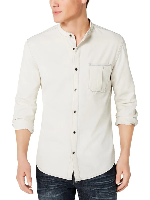 Mens Denim Regular-Fit Casual Shirt