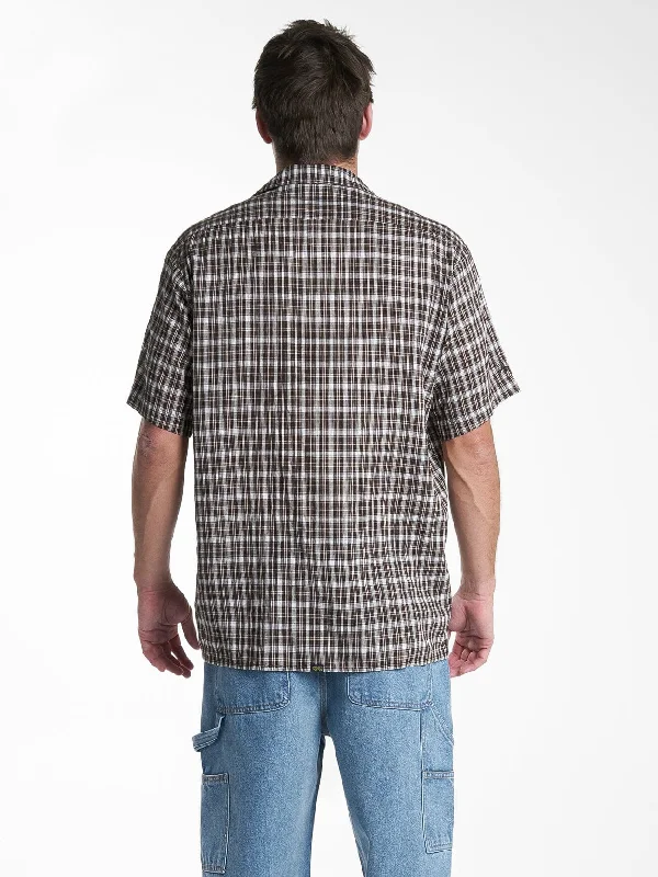 Mens Hard Yakka X Thrills Short Sleeve Check Shirt - Postal Brown