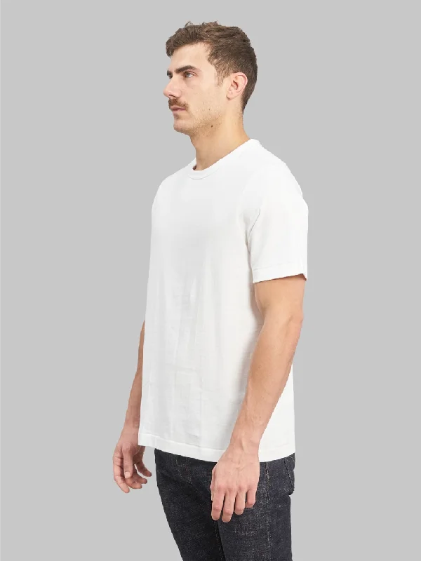 Merz b. Schwanen 214 2-Thread Heavyweight 8.6oz Crewneck Loopwheeled Relaxed Fit T-Shirt White