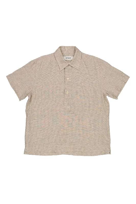 Parages Royan Linen Shirt Beige Check