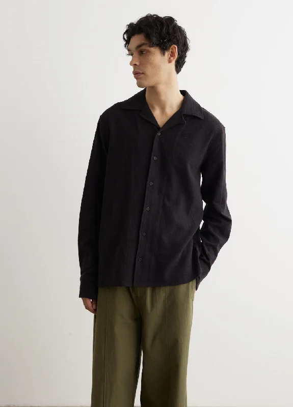 Requiem Seersucker Camp Collar Shirt