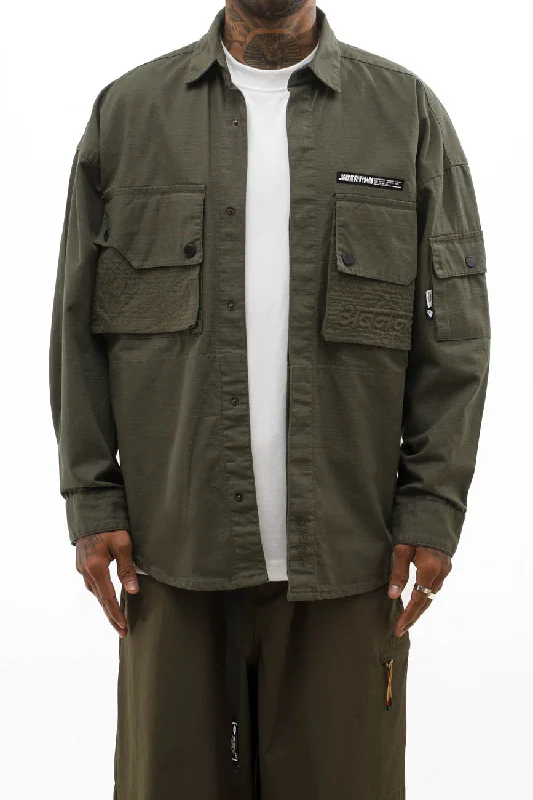 Ripstop Shacket // Olive Green